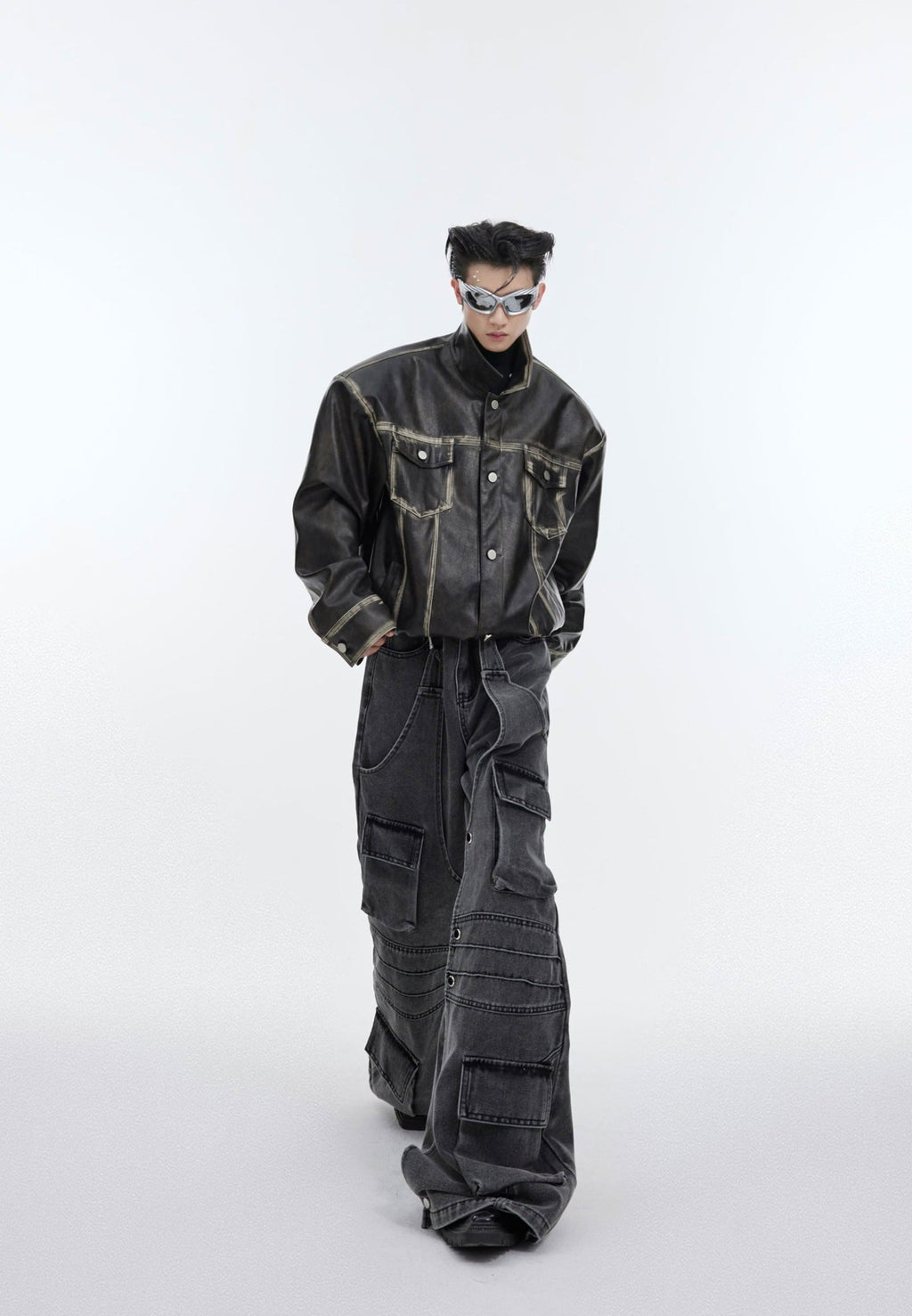 Deconstructed Oversized Pockets Wide - Leg Denim - COPPING THREADS - ArguE CulturE