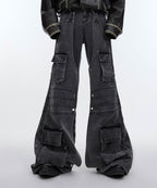 Deconstructed Oversized Pockets Wide - Leg Denim - COPPING THREADS - ArguE CulturE