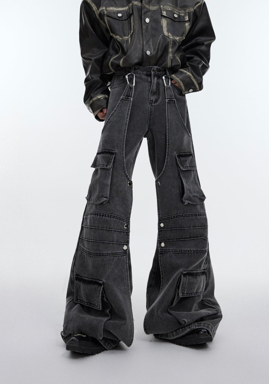 Deconstructed Oversized Pockets Wide - Leg Denim - COPPING THREADS - ArguE CulturE