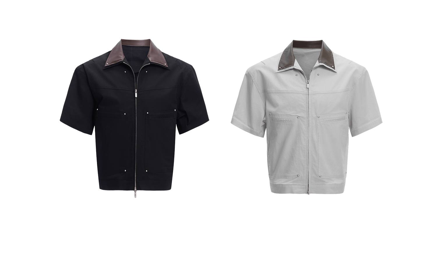 Deconstructed Rivet PU Patchwork Short Sleeve Utility Set - COPPING THREADS - ArguE CulturE