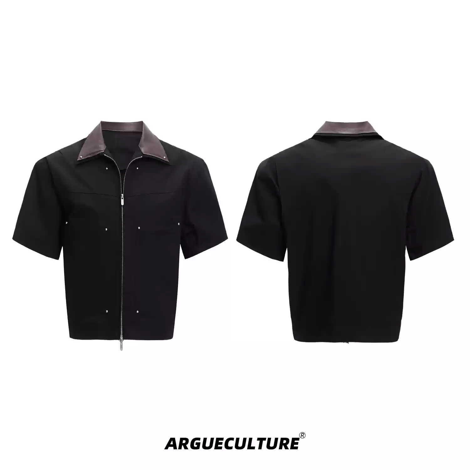 Deconstructed Rivet PU Patchwork Short Sleeve Utility Set - COPPING THREADS - ArguE CulturE