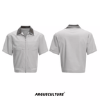 Deconstructed Rivet PU Patchwork Short Sleeve Utility Set - COPPING THREADS - ArguE CulturE