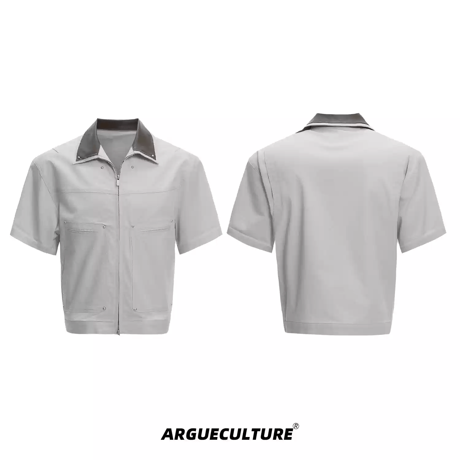 Deconstructed Rivet PU Patchwork Short Sleeve Utility Set - COPPING THREADS - ArguE CulturE