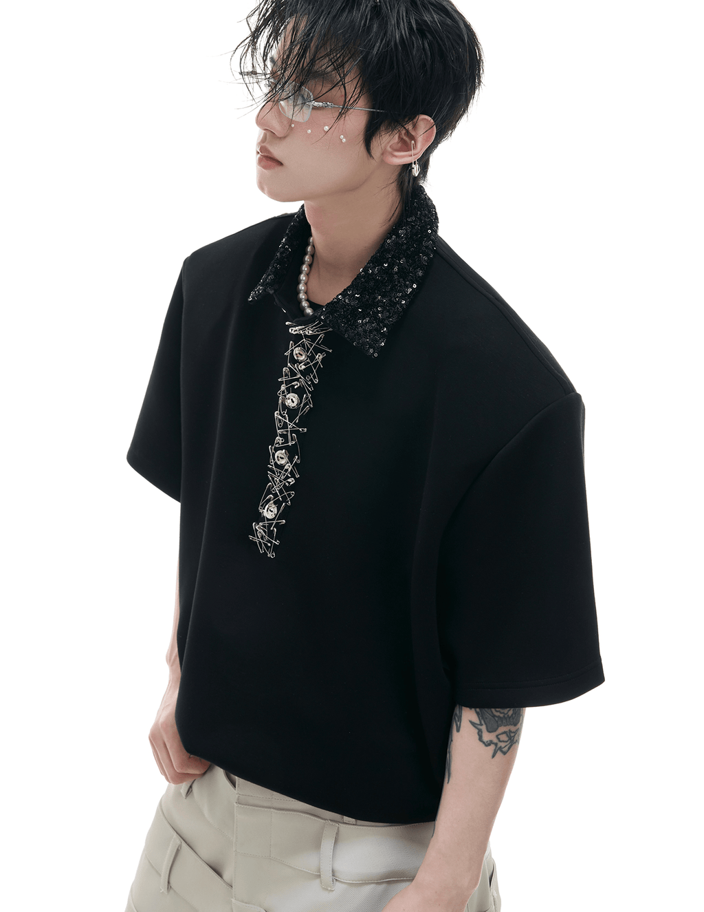 Deconstructed Safety Pin Polo Shirt - COPPING THREADS - ArguE CulturE