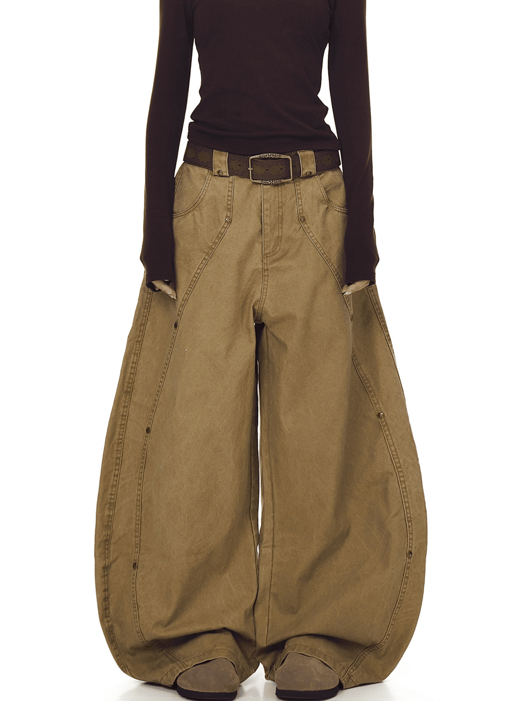 Deconstructed Stud Rivets Cargo Pants - COPPING THREADS - CT Select