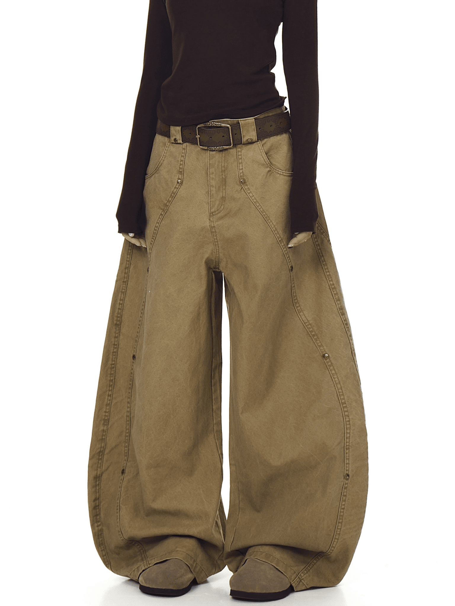 Deconstructed Stud Rivets Cargo Pants - COPPING THREADS - CT Select