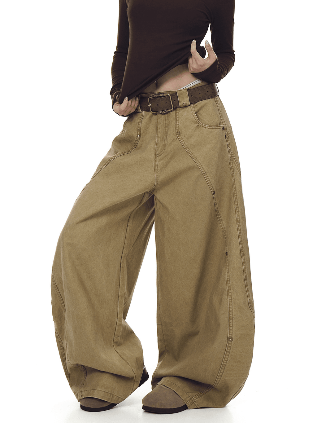 Deconstructed Stud Rivets Cargo Pants - COPPING THREADS - CT Select