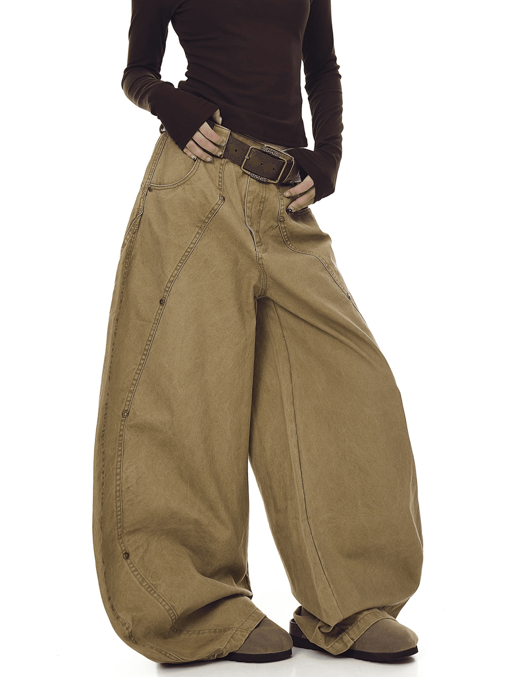 Deconstructed Stud Rivets Cargo Pants - COPPING THREADS - CT Select