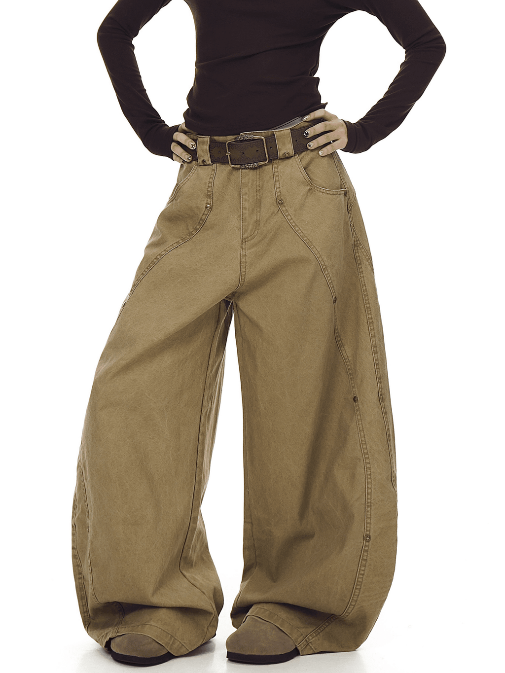 Deconstructed Stud Rivets Cargo Pants - COPPING THREADS - CT Select