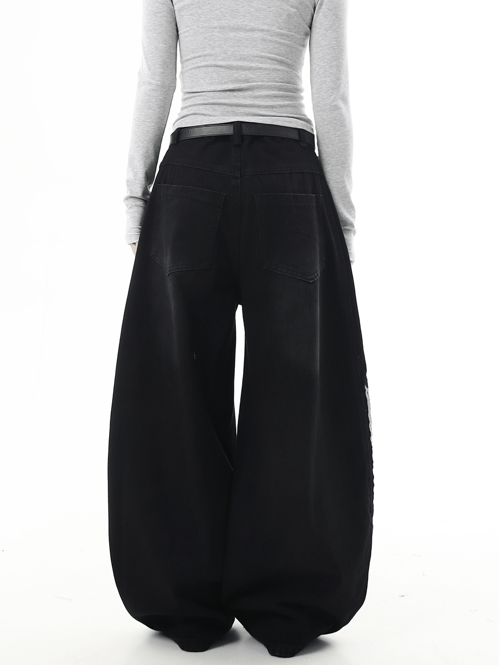 Deconstructed Triple‑Stripe Wide‑Leg Jeans - COPPING THREADS - CT Select