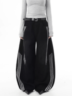 Deconstructed Triple‑Stripe Wide‑Leg Jeans - COPPING THREADS - CT Select