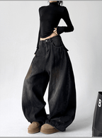 Deconstructed Wash Fleece - Lined Wide - Leg Jeans - COPPING THREADS - CT Select