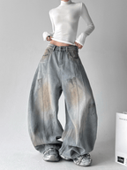 Deconstructed Wash Fleece - Lined Wide - Leg Jeans - COPPING THREADS - CT Select
