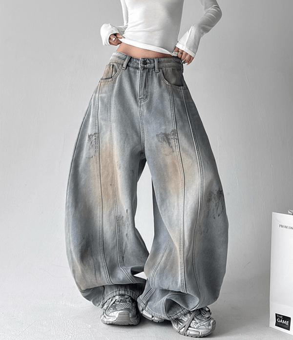 Deconstructed Wash Fleece - Lined Wide - Leg Jeans - COPPING THREADS - CT Select