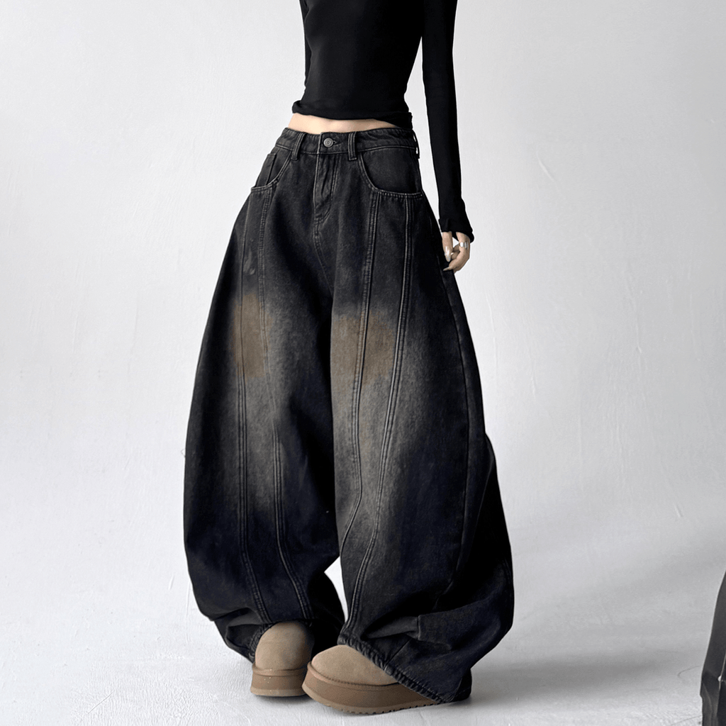 Deconstructed Wash Fleece - Lined Wide - Leg Jeans - COPPING THREADS - CT Select