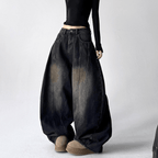 Deconstructed Wash Fleece - Lined Wide - Leg Jeans - COPPING THREADS - CT Select