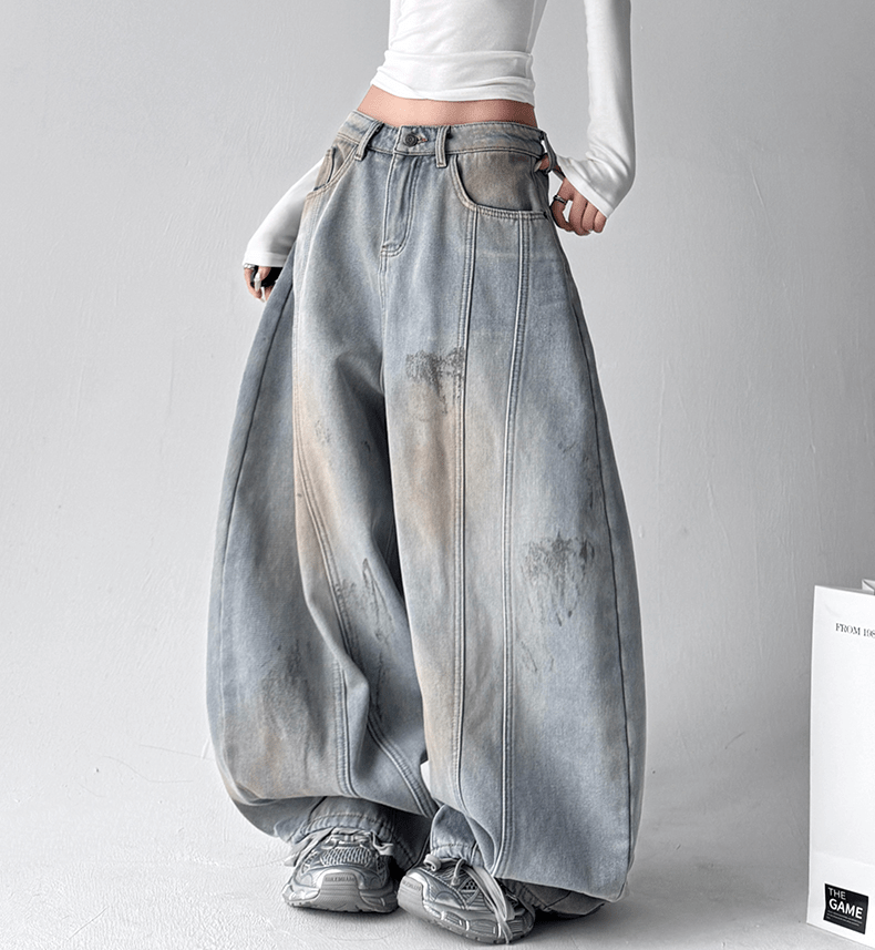 Deconstructed Wash Fleece - Lined Wide - Leg Jeans - COPPING THREADS - CT Select