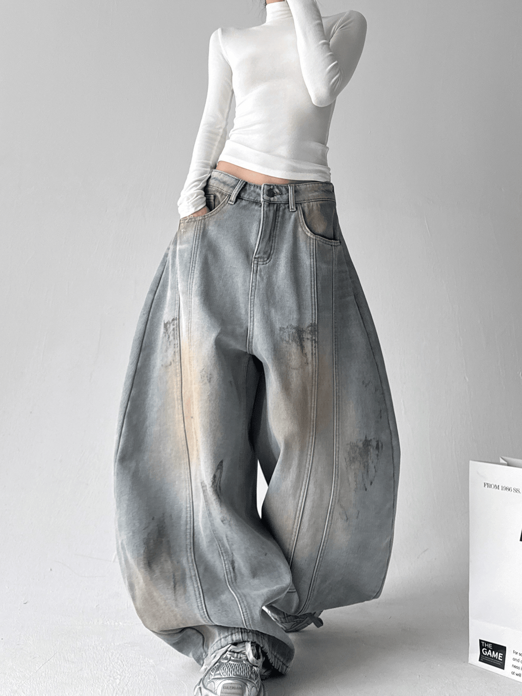 Deconstructed Wash Fleece - Lined Wide - Leg Jeans - COPPING THREADS - CT Select