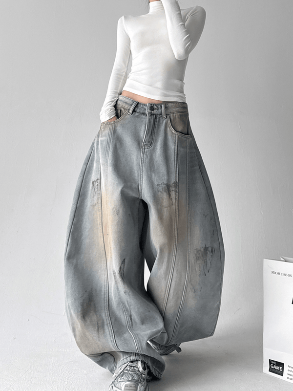 Deconstructed Wash Fleece - Lined Wide - Leg Jeans - COPPING THREADS - CT Select