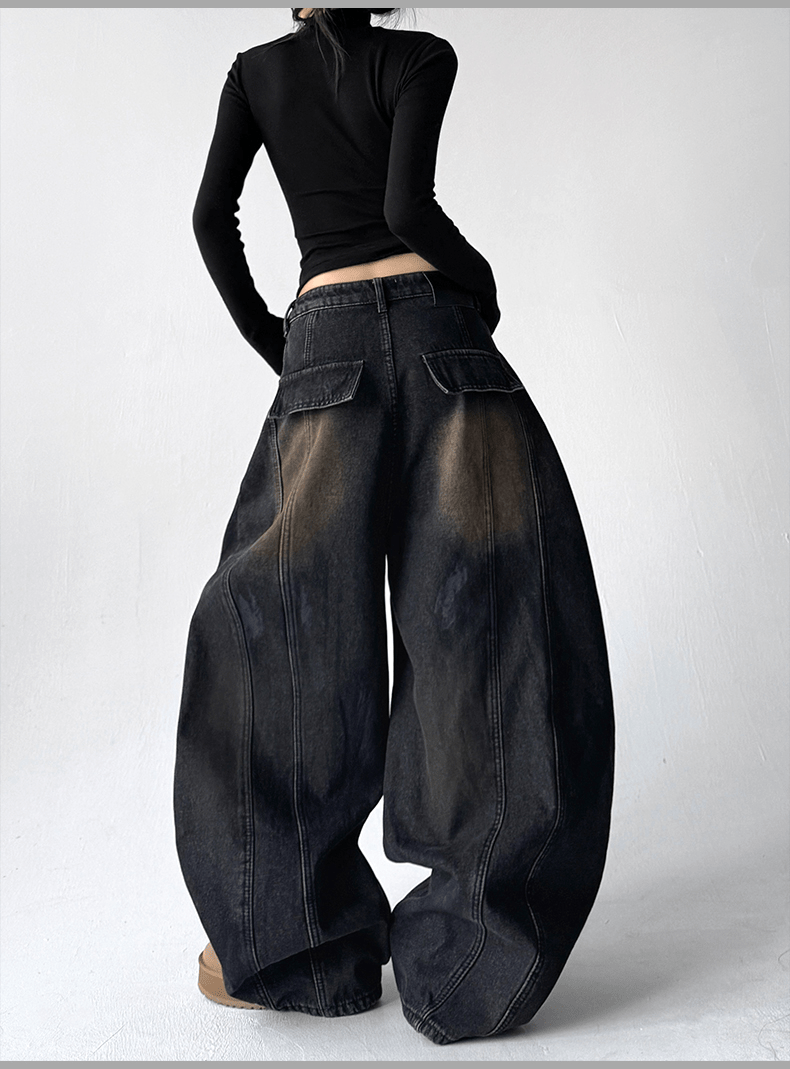 Deconstructed Wash Fleece - Lined Wide - Leg Jeans - COPPING THREADS - CT Select