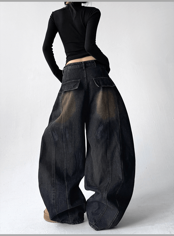 Deconstructed Wash Fleece - Lined Wide - Leg Jeans - COPPING THREADS - CT Select