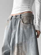 Deconstructed Wash Fleece - Lined Wide - Leg Jeans - COPPING THREADS - CT Select