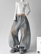 Deconstructed Wash Fleece - Lined Wide - Leg Jeans - COPPING THREADS - CT Select