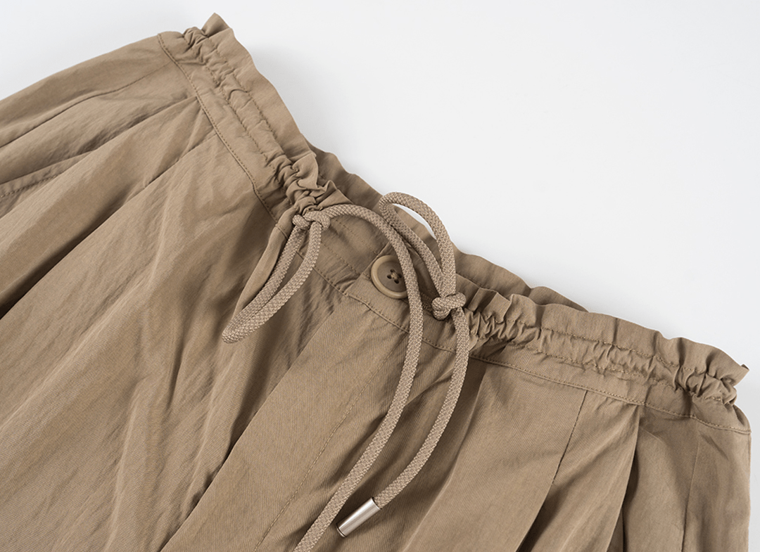 "Desert Nomad" Cropped U - Neck Tee & Wrinkle Texture Parachute Pants Set - COPPING THREADS - LulusMiracle