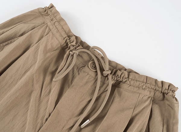 "Desert Nomad" Cropped U - Neck Tee & Wrinkle Texture Parachute Pants Set - COPPING THREADS - LulusMiracle