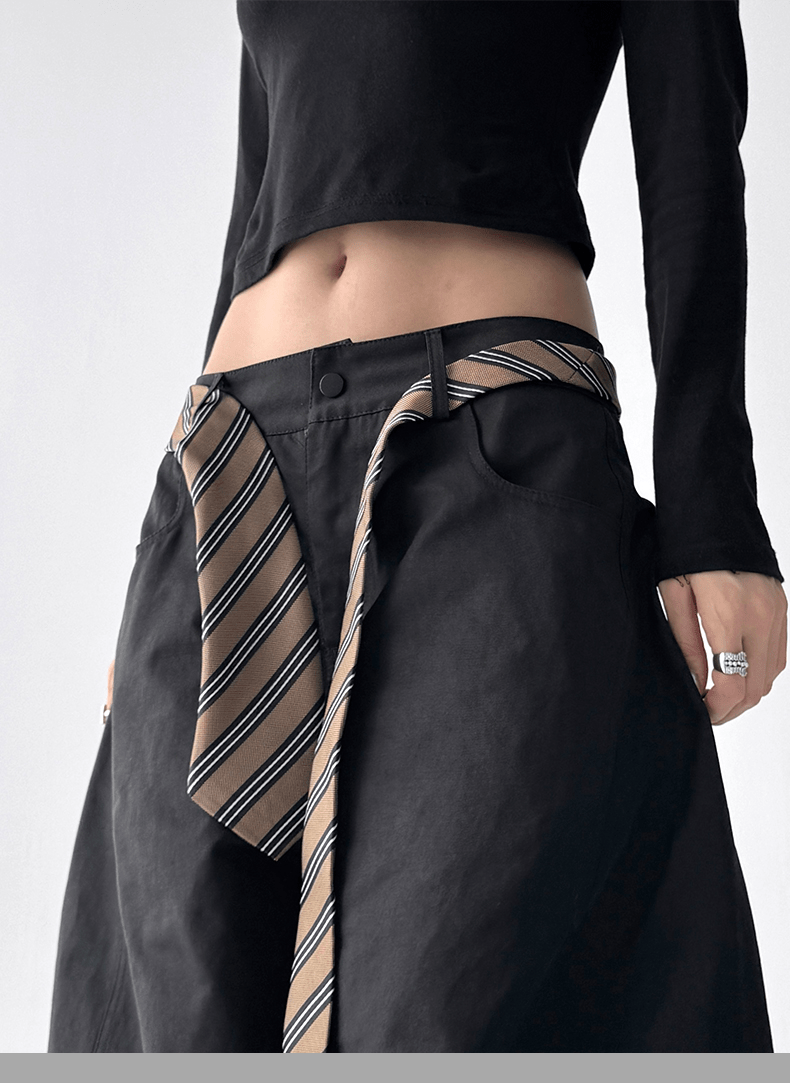 Detachable Belt High Waist Wide - Leg Cargo Pants - COPPING THREADS - CT Select