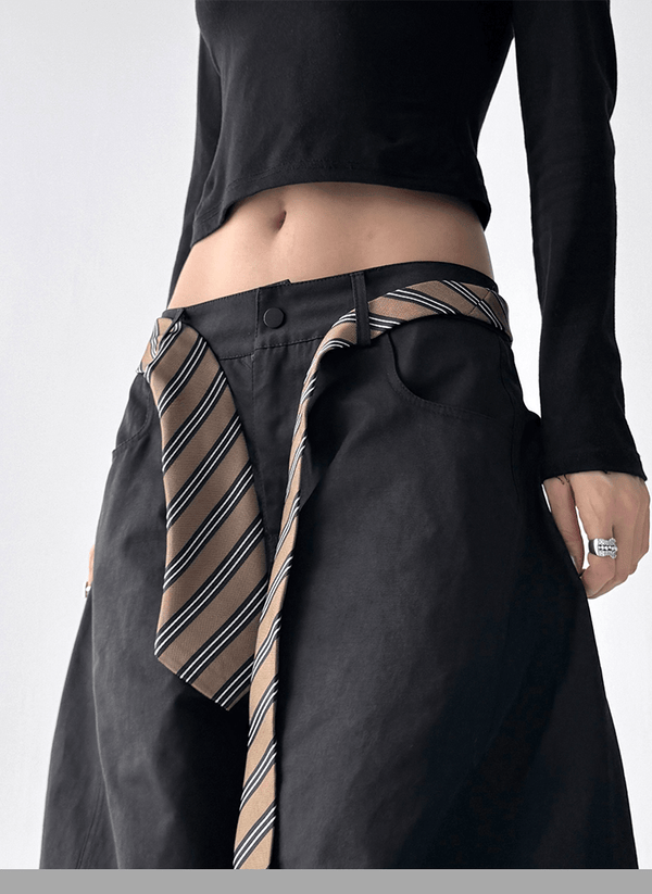 Detachable Belt High Waist Wide - Leg Cargo Pants - COPPING THREADS - CT Select