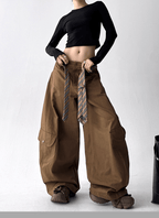 Detachable Belt High Waist Wide - Leg Cargo Pants - COPPING THREADS - CT Select