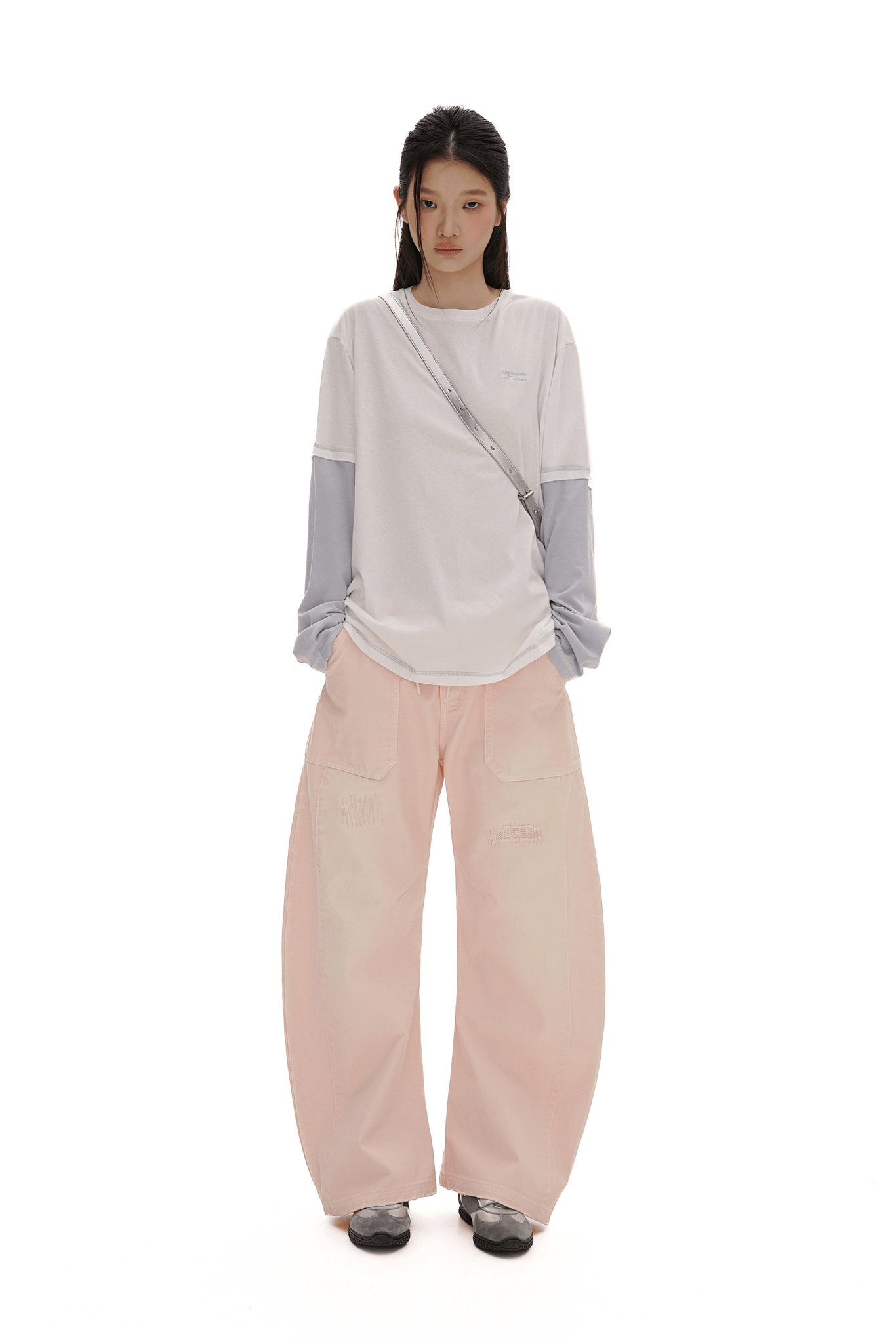 Detachable Drawstring Peach Pink Wide - Leg Pants - COPPING THREADS - MOROMORO