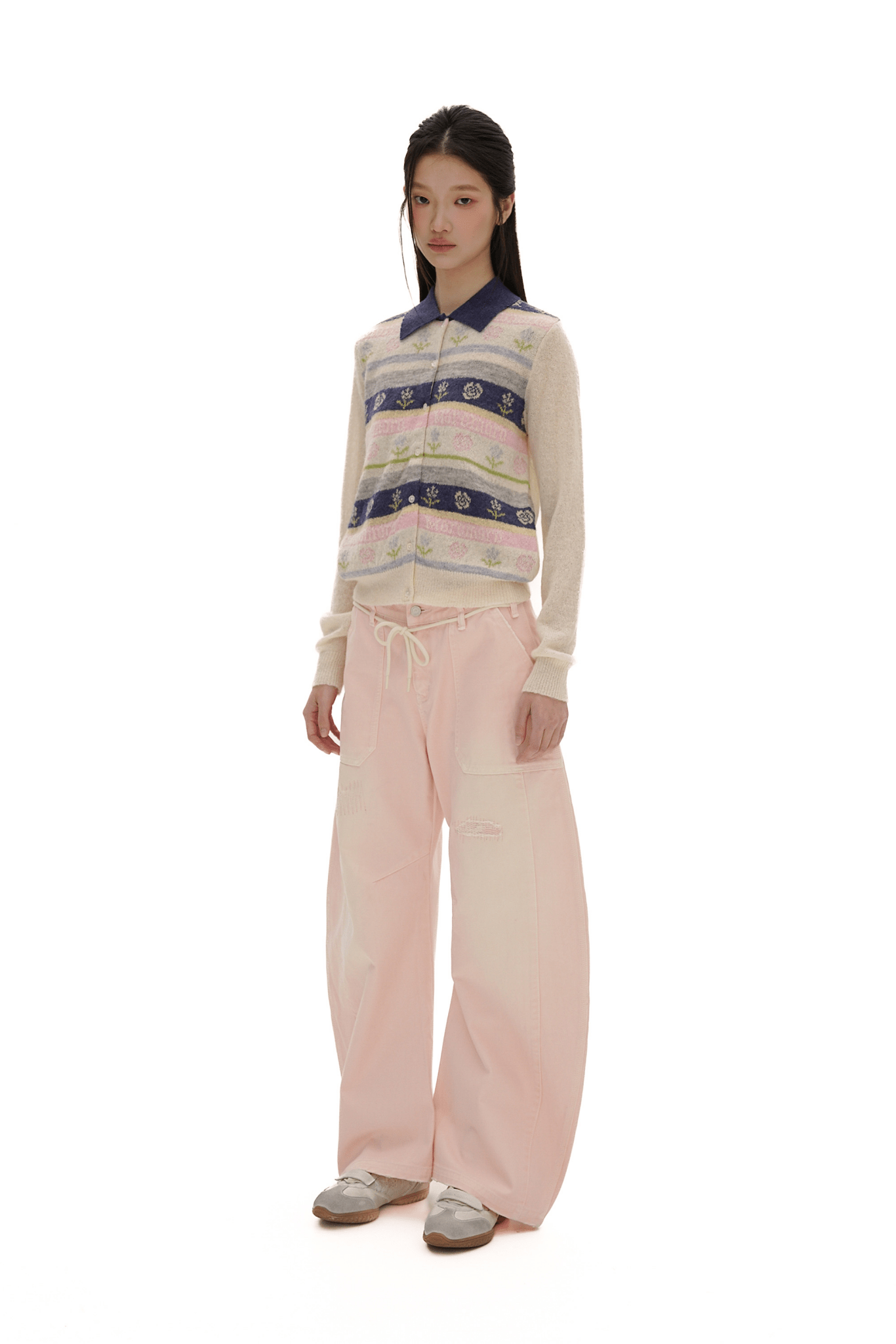 Detachable Drawstring Peach Pink Wide - Leg Pants - COPPING THREADS - MOROMORO