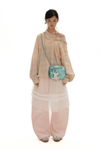 Detachable Drawstring Peach Pink Wide - Leg Pants - COPPING THREADS - MOROMORO