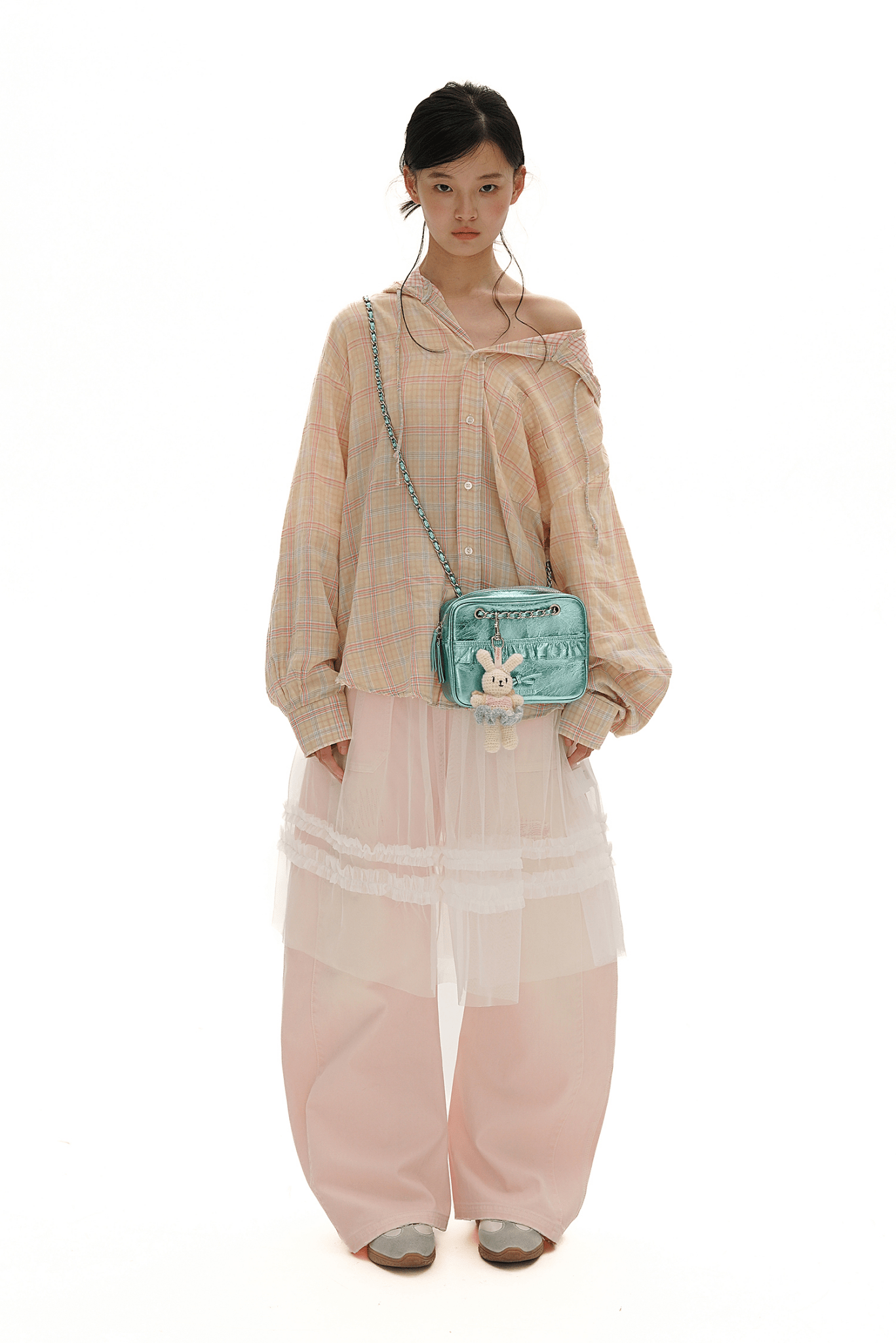 Detachable Drawstring Peach Pink Wide - Leg Pants - COPPING THREADS - MOROMORO