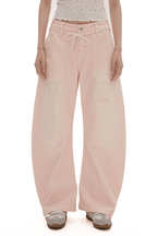 Detachable Drawstring Peach Pink Wide - Leg Pants - COPPING THREADS - MOROMORO