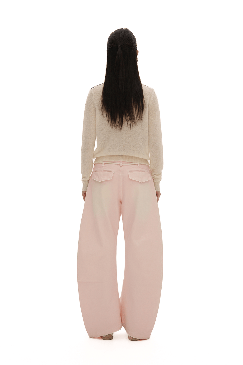 Detachable Drawstring Peach Pink Wide - Leg Pants - COPPING THREADS - MOROMORO