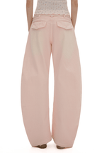 Detachable Drawstring Peach Pink Wide - Leg Pants - COPPING THREADS - MOROMORO
