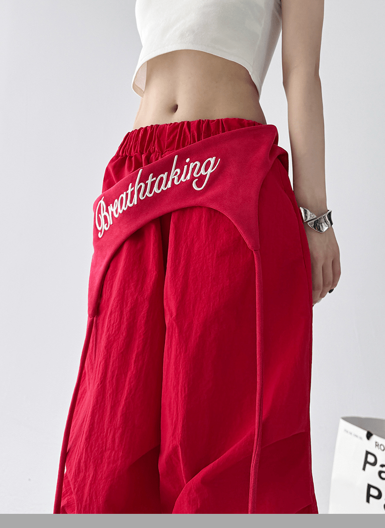 Detachable Flap Embroidered Parachute Pants - COPPING THREADS - CT Select