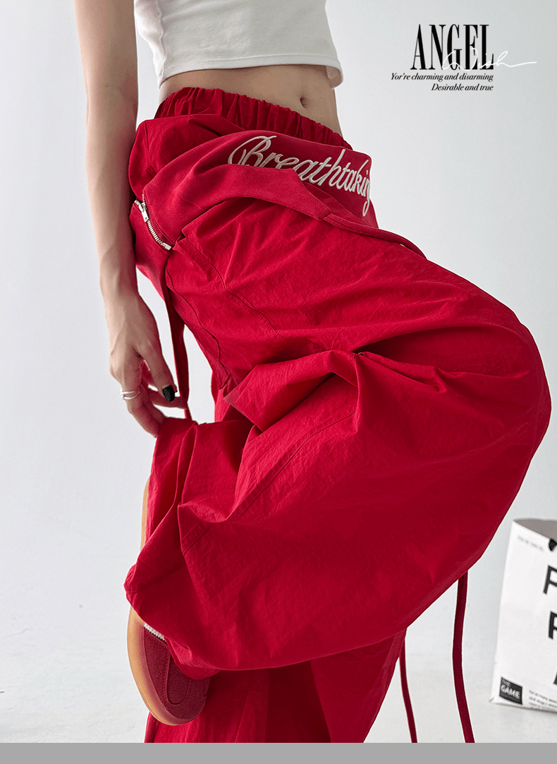 Detachable Flap Embroidered Parachute Pants - COPPING THREADS - CT Select