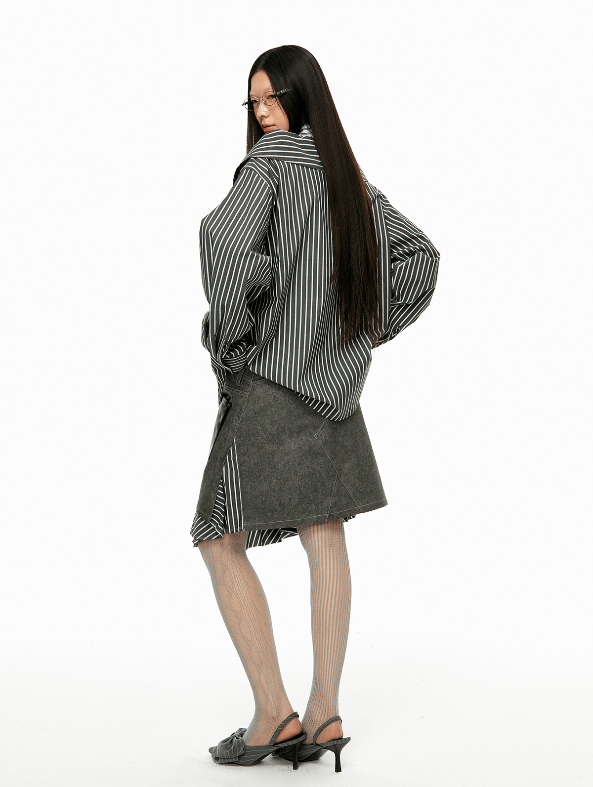 Detachable Off - Shoulder Striped Shirt - COPPING THREADS - Jikoo