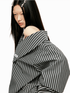 Detachable Off - Shoulder Striped Shirt - COPPING THREADS - Jikoo