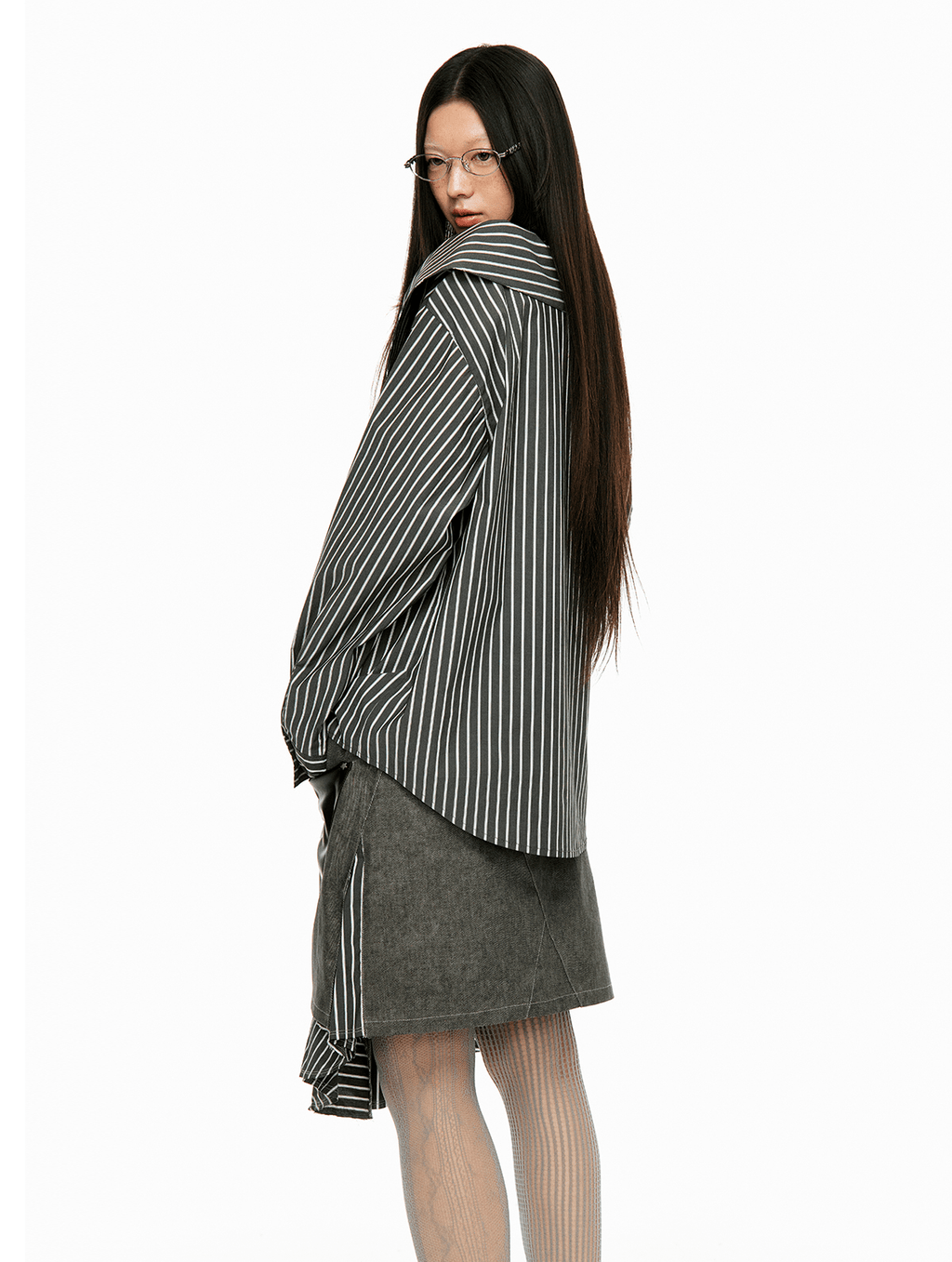 Detachable Off - Shoulder Striped Shirt - COPPING THREADS - Jikoo