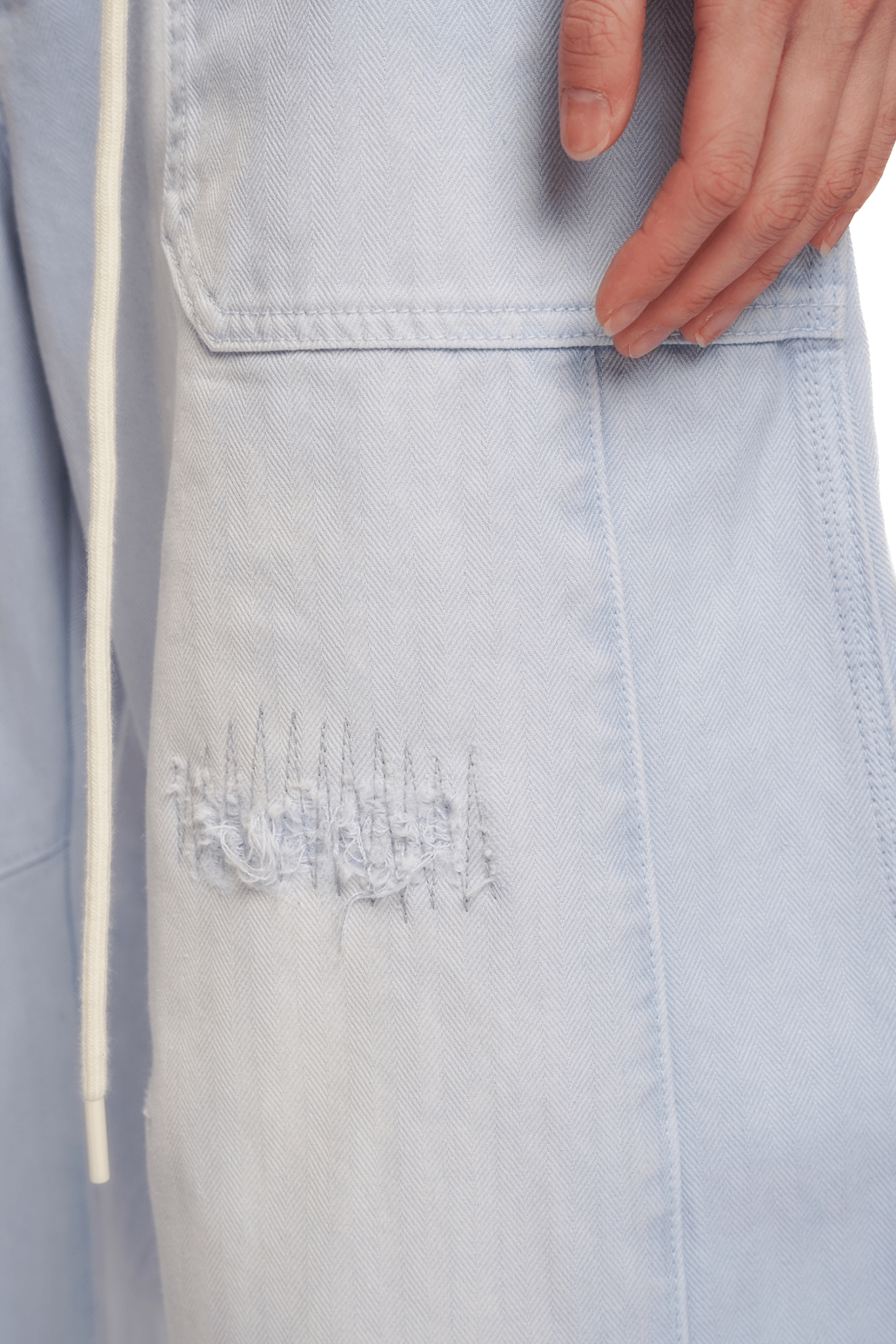 Detachable Rope Vintage Distressed Wide - Leg Pants - COPPING THREADS - MOROMORO