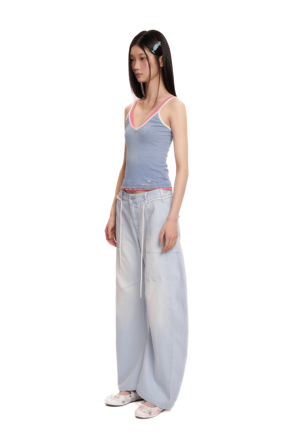 Detachable Rope Vintage Distressed Wide - Leg Pants - COPPING THREADS - MOROMORO