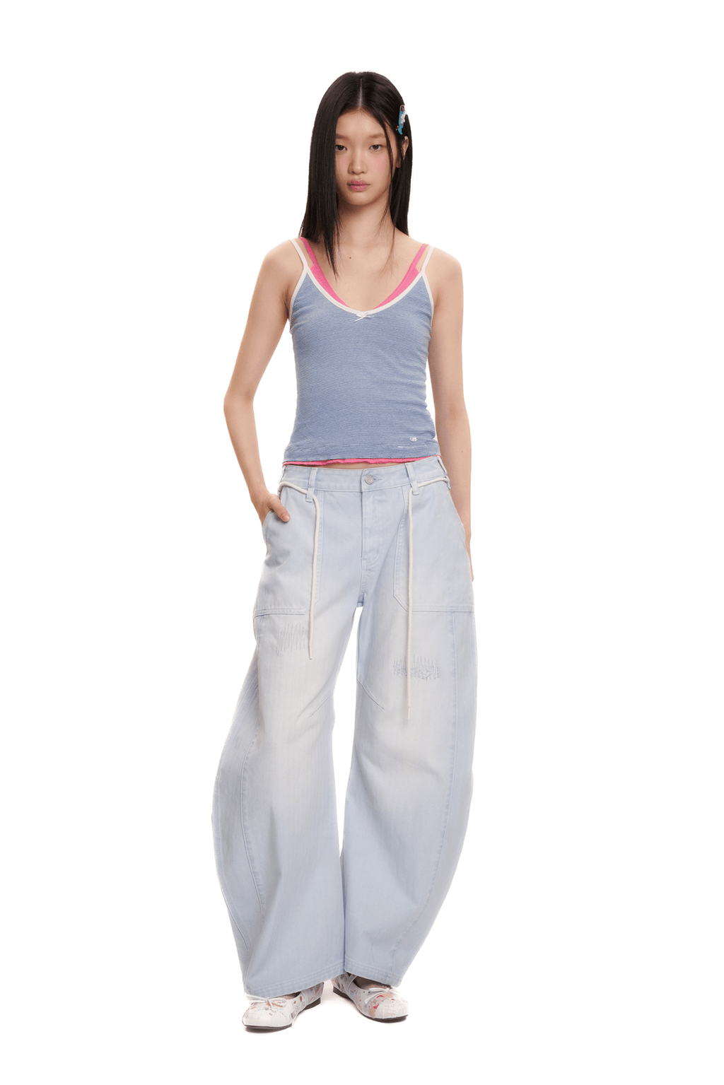 Detachable Rope Vintage Distressed Wide - Leg Pants - COPPING THREADS - MOROMORO