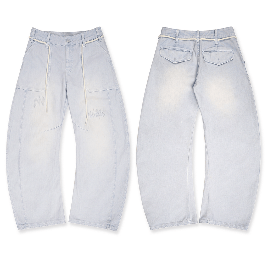 Detachable Rope Vintage Distressed Wide - Leg Pants - COPPING THREADS - MOROMORO