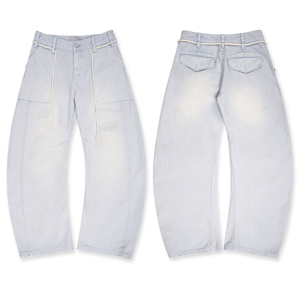 Detachable Rope Vintage Distressed Wide - Leg Pants - COPPING THREADS - MOROMORO