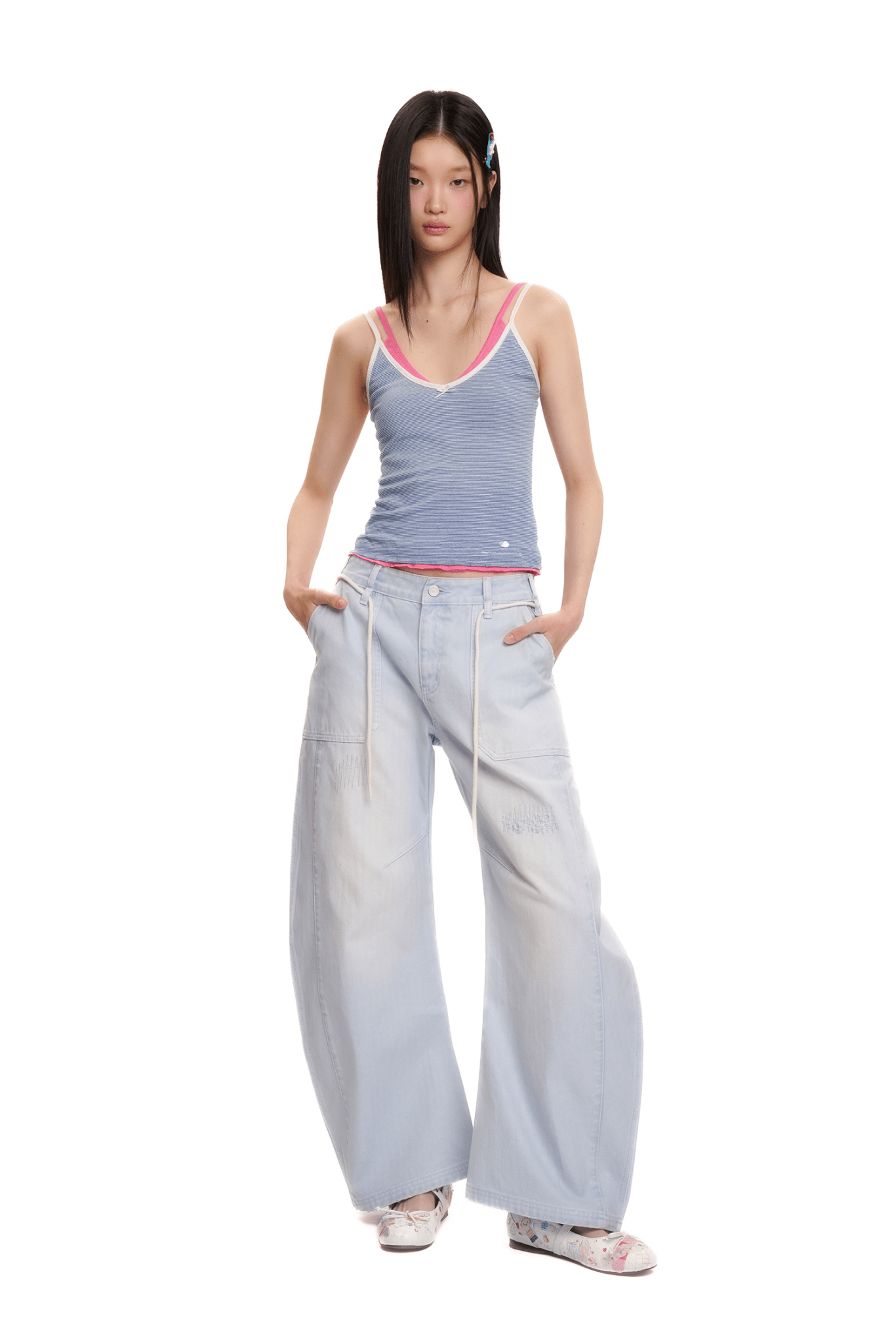 Detachable Rope Vintage Distressed Wide - Leg Pants - COPPING THREADS - MOROMORO